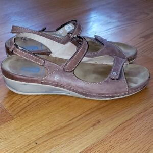 Wolky brown leather slingback Sandals